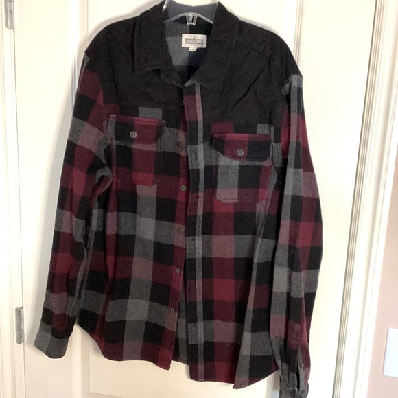 Distillery Apparel Men's Thick Button Down Shirt Jacket Plaid Size L Work Warm - Picture 1 of 7